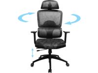 Sandberg ErgoFusion Gaming Chair Pro Universele gamestoel Gecapitonneerde zitting Zwart, Grijs - thumbnail