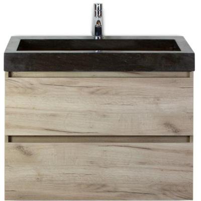 Maxx XL Badmeubelset 80 cm - Craft Oak - Wastafel Lucca 1 Kraangat