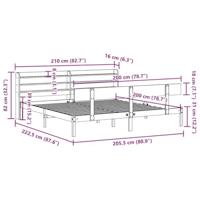 Bedframe zonder matras massief grenenhout 200x200 cm - thumbnail