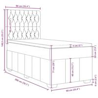 Boxspring met matras stof crèmekleurig 90x200 cm - thumbnail