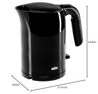 Braun WK3000BK PurEase Waterkoker 2200W 1L Zwart - thumbnail