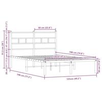 Bedframe met hoofdbord zonder matras bruin eiken 120x190 cm - thumbnail