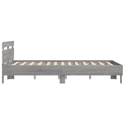 Bedframe met hoofdeinde en LED grijs sonoma eiken 150x200 cm