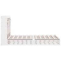 Bed met boekenkast zonder matras grenenhout wit 160x200 cm - thumbnail