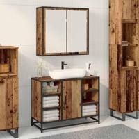 Badkamer spiegelkast Oud hout 65 x 20 x 60 cm Bewerkt hout - thumbnail