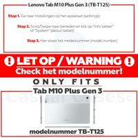 Lunso - Lenovo Tab M10 Plus Gen 3 (3e generatie) - Stand flip Bookcase hoes - Zwart - thumbnail