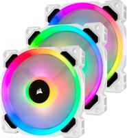 Corsair LL120 White RGB LED PWM fan - 3 Fan Pack case fan 3 stuks, 4-pins PWM fan-connector - thumbnail
