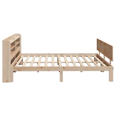 Bedframe met hoofdbord massief grenenhout 200x200 cm - thumbnail