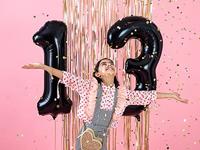 Folieballon Cijfer 7 Zwart (86cm) - thumbnail