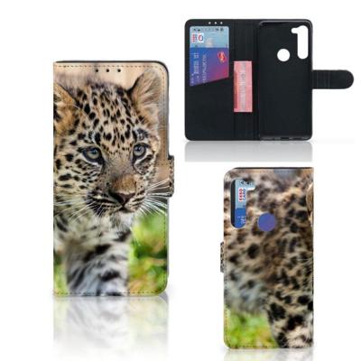 Motorola G8 Power | Telefoonhoesje | Met pasjeshouder | Baby Luipaard