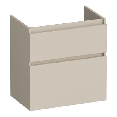 Brauer Delight - Onderkast Ondiep - 60 cm - met 2 Softclose Lades Greeploos en 1 Sifon Uitsparing - Mat Beige