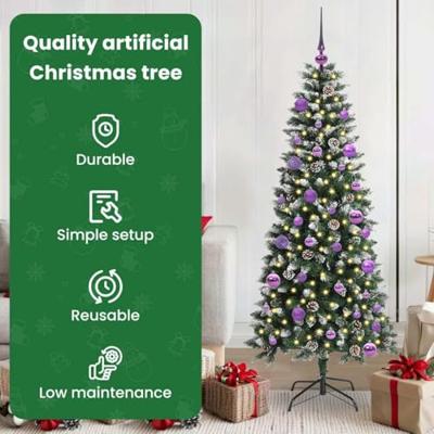 Kunstkerstboom met 150 LED Groen 150 cm PVC en Plastic en Staal Kunstkerstboom met 150 LED Groen 150 cm PVC en Plastic en Staal