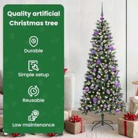 Kunstkerstboom met 150 LED Groen 150 cm PVC en Plastic en Staal - thumbnail