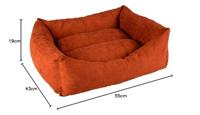duvoplus, Rechthoekig hondenbed, Velvet Copper S, 55 x 43 x 19 cm, rood, milieuvriendelijk, vulling 100% gerecycled, antislip bodem, comfortabele en warme slaapplaats voor honden - thumbnail