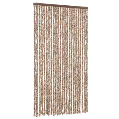 Vliegengordijn 100x200 cm chenille beige en donkerbruin