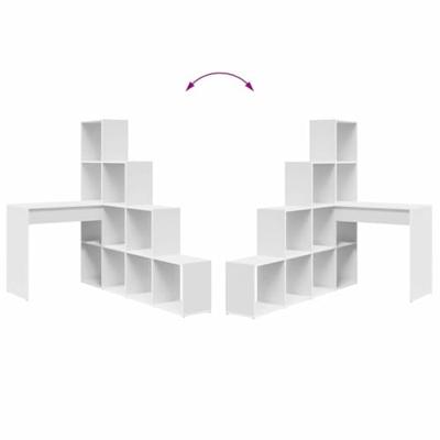 Hoekbureau met plank Wit 101,5 x 149,5 x 149,5 cm Bewerkt hout