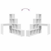 Hoekbureau met plank Wit 101,5 x 149,5 x 149,5 cm Bewerkt hout - thumbnail