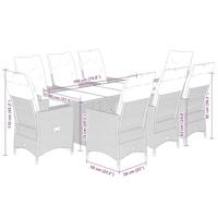 9-delige Tuinset poly rattan zwart - thumbnail