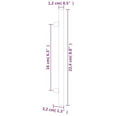 VidaXL Handvatten 20 st 160 mm roestvrij staal zilverkleurig