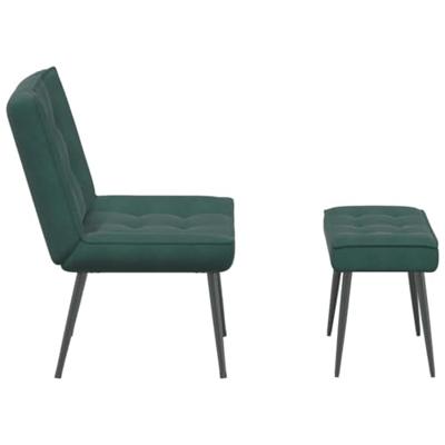 Relaxstoel met voetenbank fluweel donkergroen