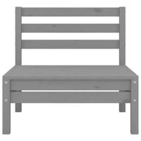 Tuinmiddenbanken 2 st massief grenenhout grijs - thumbnail