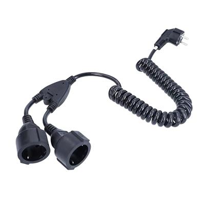 AS Schwabe 70433 Spiraalkabel 2 m / 4 m Zwart 1 stuk(s)