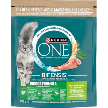 PURINA® ONE Indoor Rijk aan Kalkoen kattenvoer 800 gr bij Jumbo
