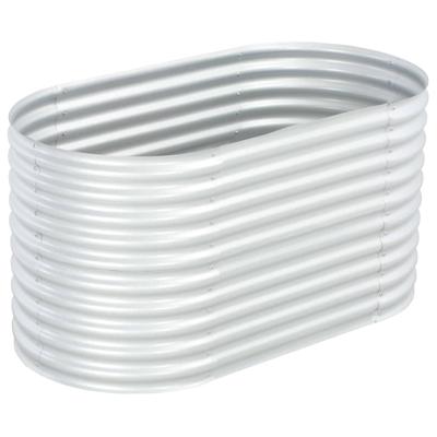 Plantenbak 160x80x81 cm gegalvaniseerd staal zilver Plantenbak 160x80x81 cm gegalvaniseerd staal zilver