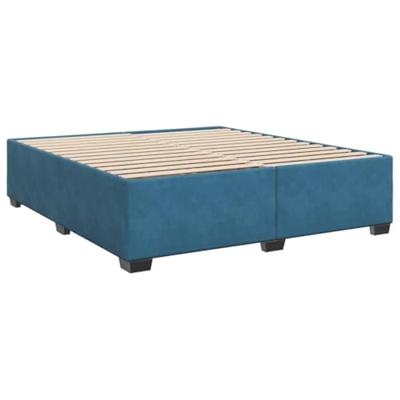 Boxspring met matras fluweel blauw 200x200 cm