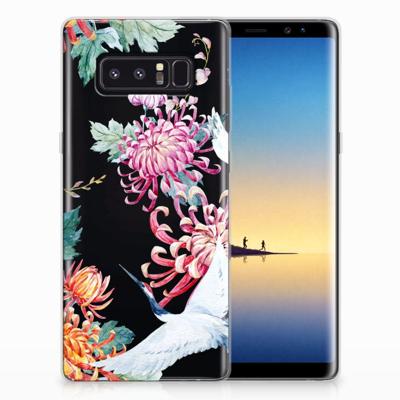 Samsung Galaxy Note 8 | TPU Hoesje | Bird Flowers Samsung Galaxy Note 8 | TPU Hoesje | Bird Flowers