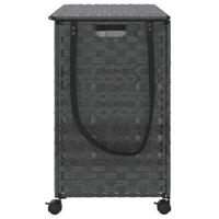 Wasmand op wielen 66x35x60 cm rattan grijs - thumbnail