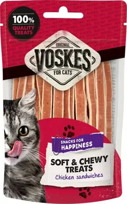 Voskes kattensnack kip sandwiches 60g