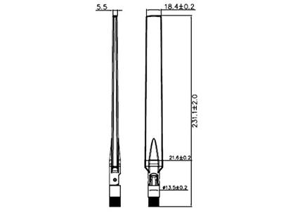 Delock 88899 88899 WiFi-staafantenne 7 dB 2.4 GHz, 5 GHz