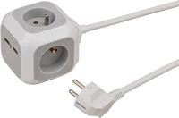 Brennenstuhl ALEA-Power USB-Charger stekkerblok | 4-voudig | 1,4m H05VV-F 3G1,5 | FR/BE - 1150101 - thumbnail