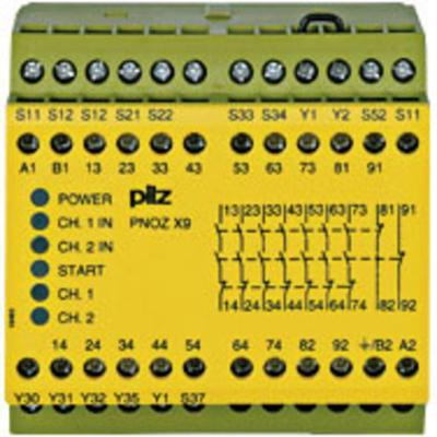 PILZ PNOZ X9 24VAC 24VDC 7n/o 2 n/c 2so Veiligheidsschakelapparaat Voedingsspanning (num): 24 V/DC 7x NO, 2x NC (b x h x d) 90 x 87 x 121 mm 1 stuk(s)