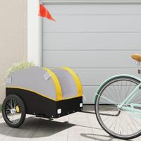VidaXL Fietstrailer 45 kg ijzer zwart en geel - thumbnail