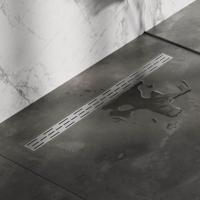 Douchegoot Brauer 100x7 cm RVS Vloerflens Inclusief Kunststof Sifon Verstelbare Poten Brauer - thumbnail