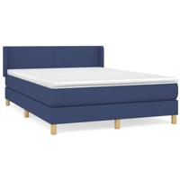 Boxspring met matras stof blauw 140x200 cm - thumbnail