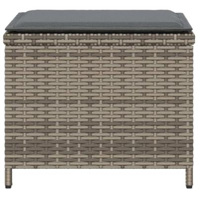 Tuinkrukken 4 st met kussens 41x41x36 cm poly rattan grijs