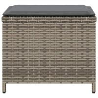 Tuinkrukken 4 st met kussens 41x41x36 cm poly rattan grijs - thumbnail