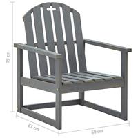 Tuinstoelen 2 st massief acaciahout grijs - thumbnail