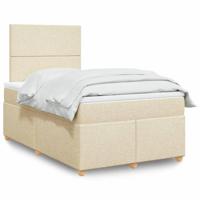 Boxspring met matras stof crèmekleurig 120x200 cm - thumbnail