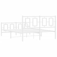Bedframe met hoofd- en voeteneinde metaal wit 135x190 cm - thumbnail