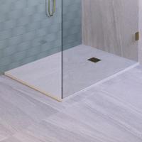 BRAUER Asteroid Douchebak 90x140 incl. antislip en antibacterieel mineraalmarmer mat wit DB-AS90140MW - thumbnail