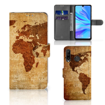 Huawei P30 Lite (2020) | Flip Cover | Wereldkaart