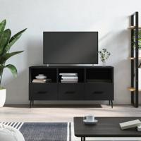 Tv-meubel 102x36x50 cm bewerkt hout zwart - thumbnail