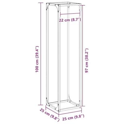 Brandhoutrek 25x25x100 cm koudgewalst staal olijfgroen