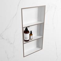 MONDIAZ EASY Nis 59,5x29,5cm in solid surface kleur Smoke | Talc. 3 vakken geschikt voor in- of opbouw - thumbnail