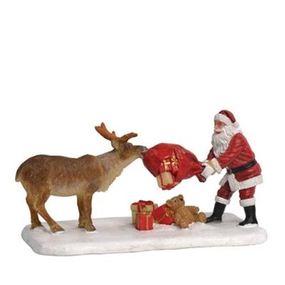 Luville General Reindeer teasing Santa Luville General Reindeer teasing Santa