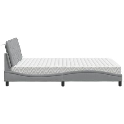Bed met matras stof lichtgrijs 140x200 cm - thumbnail